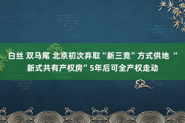 白丝 双马尾 北京初次弃取“新三竞”方式供地 “新式共有产权房”5年后可全产权走动