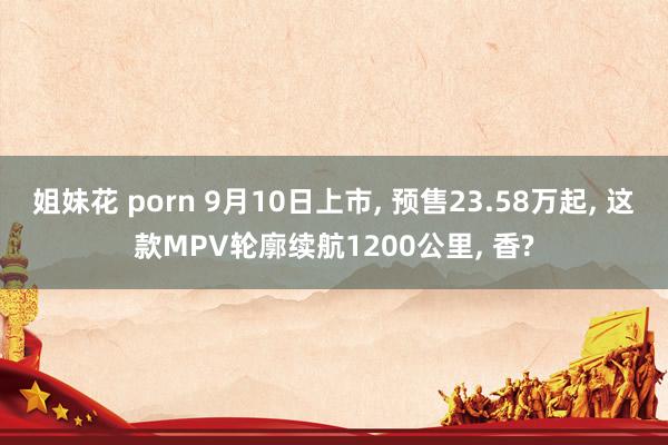 姐妹花 porn 9月10日上市， 预售23.58万起， 这款MPV轮廓续航1200公里， 香?