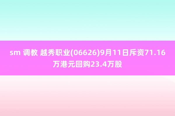 sm 调教 越秀职业(06626)9月11日斥资71.16万港元回购23.4万股