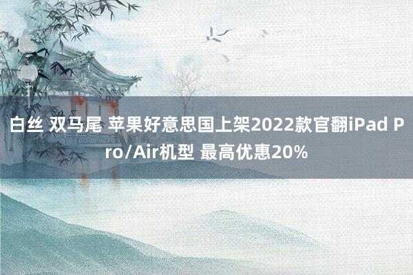 白丝 双马尾 苹果好意思国上架2022款官翻iPad Pro/Air机型 最高优惠20%