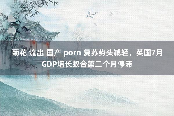 菊花 流出 国产 porn 复苏势头减轻，英国7月GDP增长蚁合第二个月停滞