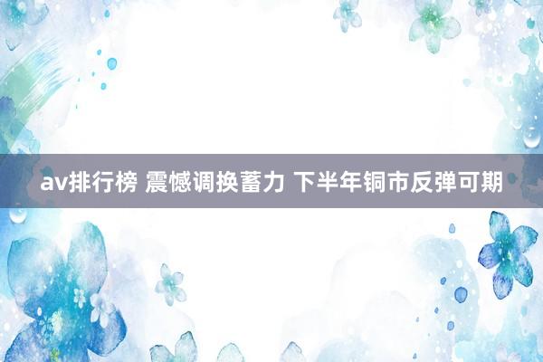 av排行榜 震憾调换蓄力 下半年铜市反弹可期