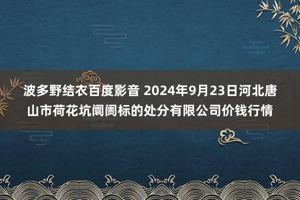 波多野结衣百度影音 2024年9月23日河北唐山市荷花坑阛阓标的处分有限公司价钱行情