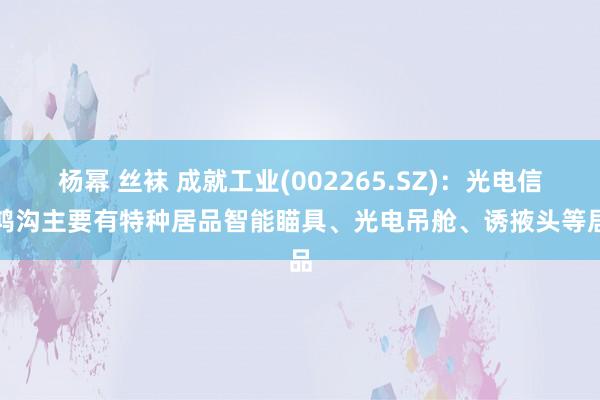 杨幂 丝袜 成就工业(002265.SZ)：光电信息鸿沟主要有特种居品智能瞄具、光电吊舱、诱掖头等居品