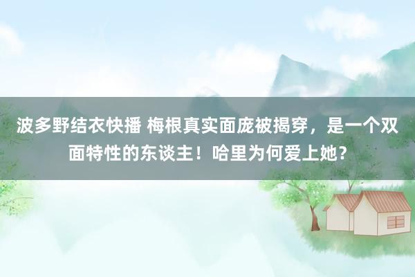 波多野结衣快播 梅根真实面庞被揭穿，是一个双面特性的东谈主！哈里为何爱上她？