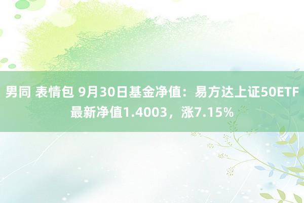 男同 表情包 9月30日基金净值：易方达上证50ETF最新净值1.4003，涨7.15%