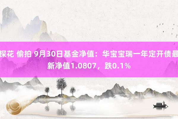 探花 偷拍 9月30日基金净值：华宝宝瑞一年定开债最新净值1.0807，跌0.1%