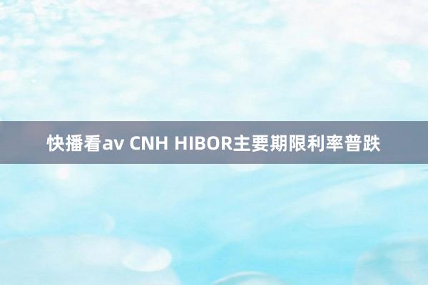 快播看av CNH HIBOR主要期限利率普跌