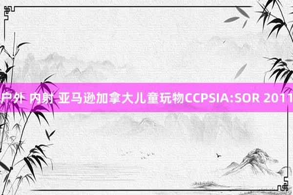 户外 内射 亚马逊加拿大儿童玩物CCPSIA:SOR 2011