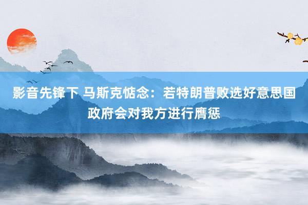 影音先锋下 马斯克惦念：若特朗普败选好意思国政府会对我方进行膺惩