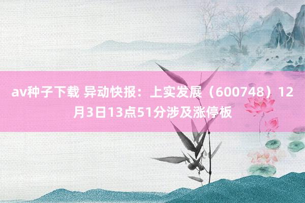 av种子下载 异动快报：上实发展（600748）12月3日13点51分涉及涨停板