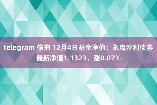 telegram 偷拍 12月4日基金净值：永赢淳利债券最新净值1.1323，涨0.07%