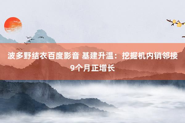 波多野结衣百度影音 基建升温：挖掘机内销邻接9个月正增长