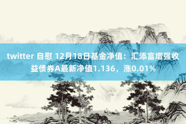 twitter 自慰 12月18日基金净值：汇添富增强收益债券A最新净值1.136，涨0.01%