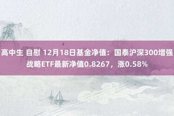 高中生 自慰 12月18日基金净值：国泰沪深300增强战略ETF最新净值0.8267，涨0.58%