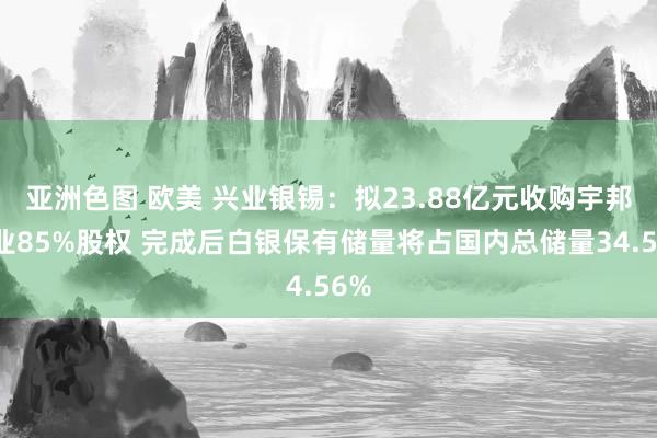 亚洲色图 欧美 兴业银锡：拟23.88亿元收购宇邦矿业85%股权 完成后白银保有储量将占国内总储量34.56%