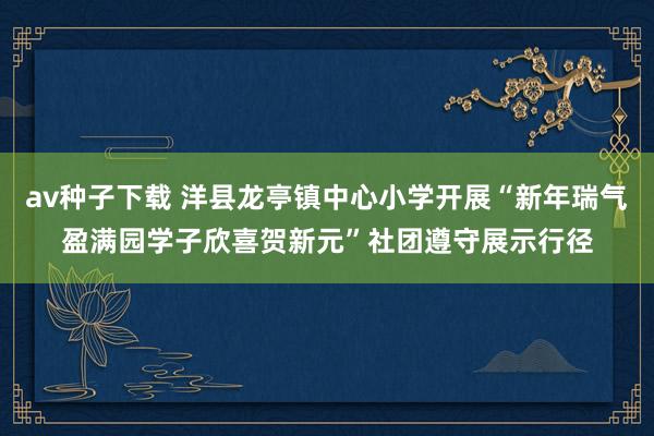 av种子下载 洋县龙亭镇中心小学开展“新年瑞气盈满园学子欣喜贺新元”社团遵守展示行径