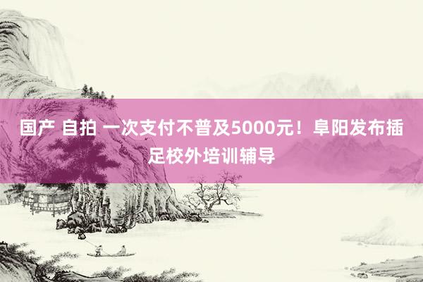 国产 自拍 一次支付不普及5000元！阜阳发布插足校外培训辅导