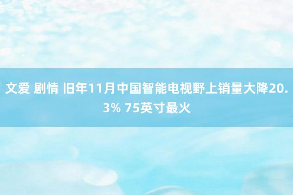 文爱 剧情 旧年11月中国智能电视野上销量大降20.3% 75英寸最火