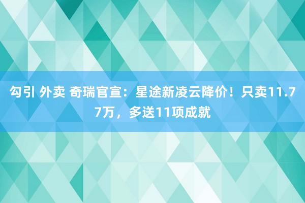 勾引 外卖 奇瑞官宣：星途新凌云降价！只卖11.77万，多送11项成就