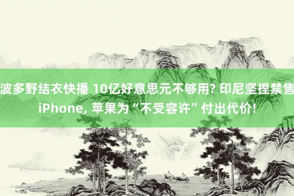 波多野结衣快播 10亿好意思元不够用? 印尼坚捏禁售iPhone， 苹果为“不受容许”付出代价!